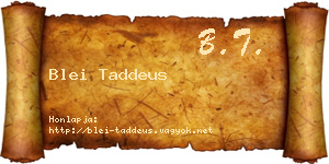 Blei Taddeus névjegykártya